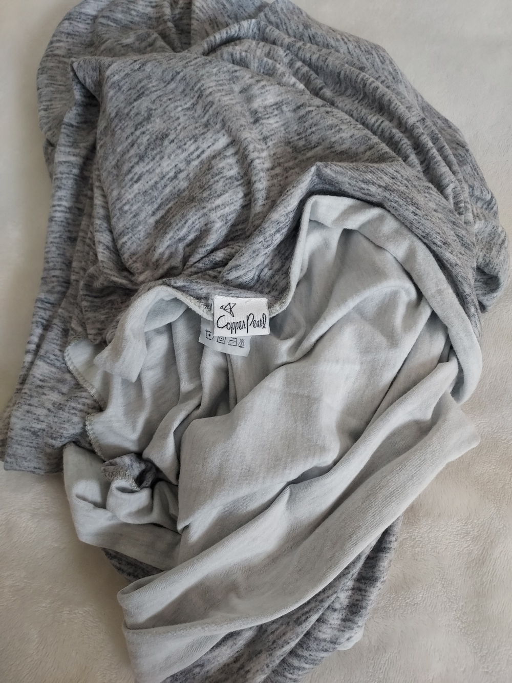 Copper Pearl Heather Gray Asher Large Swaddle Blanket Nursing Cover Soft Neutral